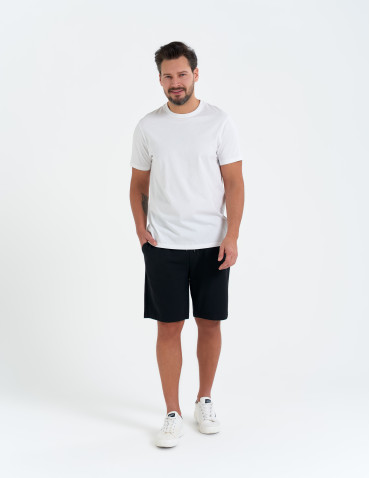 Szorty dresowe - Szorty męskie dresowe spodenki gładkie CZARNY - produkt 7