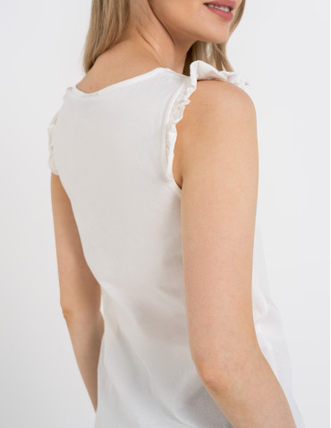 Koszulka damska bawełniana z falbanką  - produkt 2