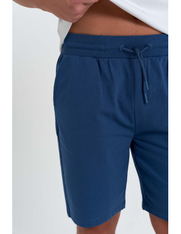 Szorty dresowe - Szorty męskie dresowe spodenki gładkie NIEBIESKI - produkt 6