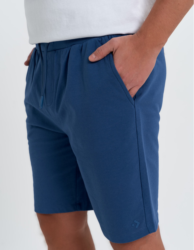 Szorty dresowe - Szorty męskie dresowe spodenki gładkie NIEBIESKI - produkt moraj.pl 1