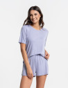 Piżama damska dwuczęściowa dzianinowa FIOLETOWY