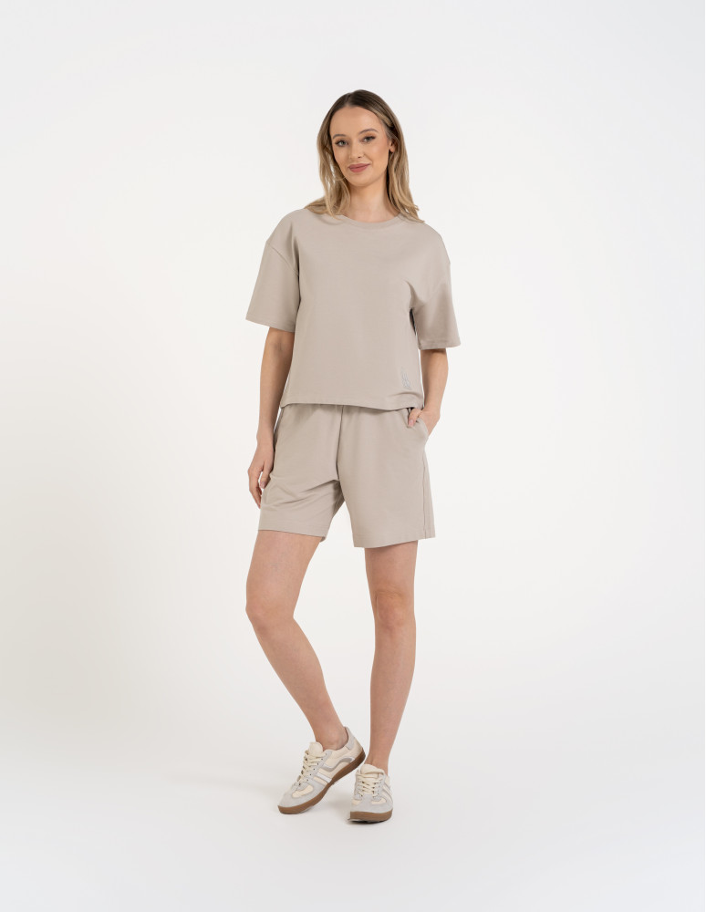 Koszulki z krótkim rękawem - T-shirt damski o luźnym kroju z napisami SZARY  - produkt moraj.pl 4