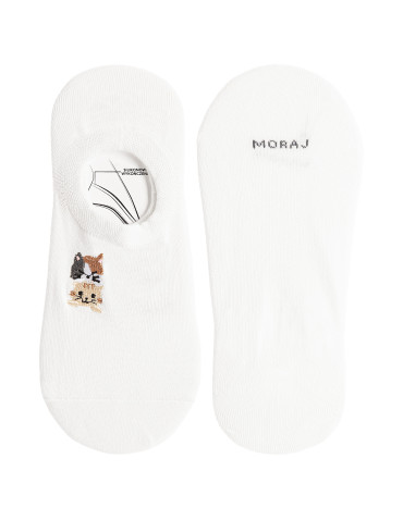 Niskie stopki - Skarpety damskie stopki niskie z haftem w kotki bawełniane 3-pak WIELOKOLOROWY - produkt 4