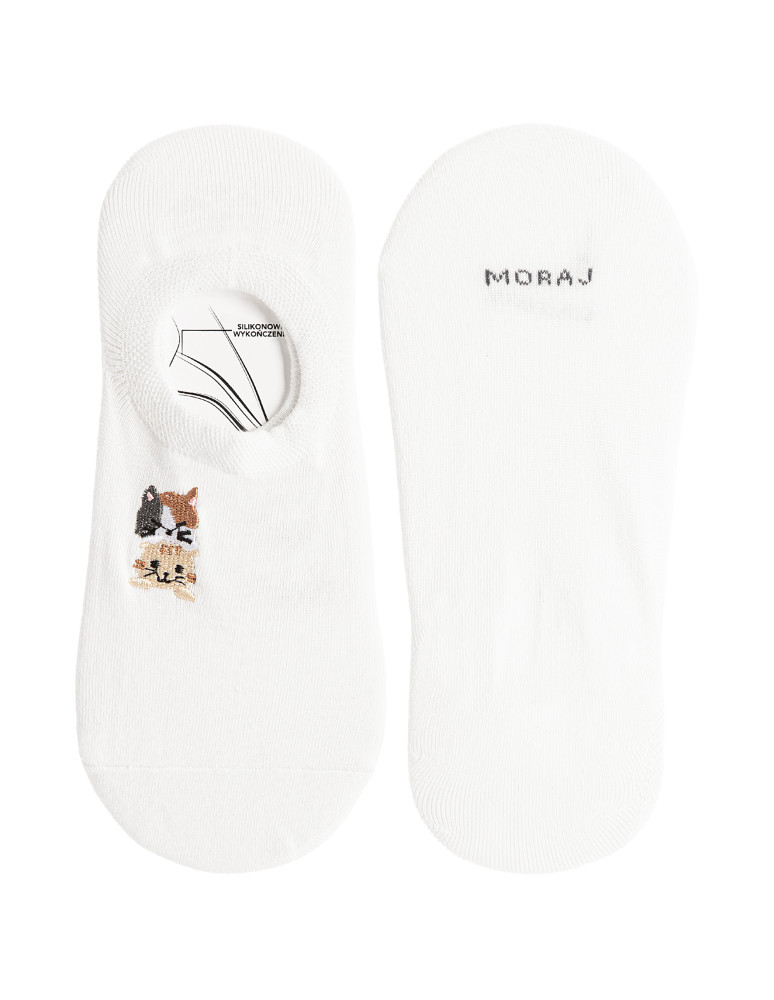 Niskie stopki - Skarpety damskie stopki niskie z haftem w kotki bawełniane 3-pak WIELOKOLOROWY - produkt moraj.pl 4