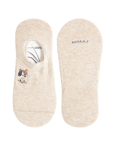 Skarpety damskie stopki niskie z haftem w kotki bawełniane 3-pak - WIELOKOLOROWY  - produkt 2