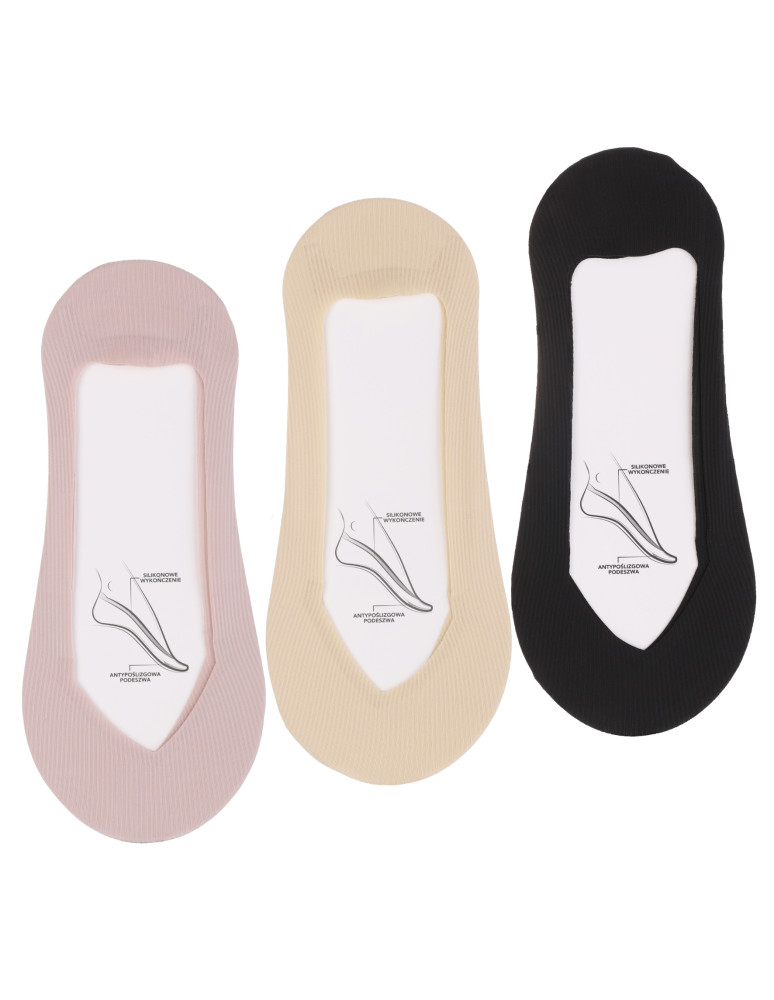 Niskie stopki - Skarpetki mikrostopki niewidoczne damskie bezszwowe 12-pak WIELOKOLOROWY  - produkt moraj.pl 3
