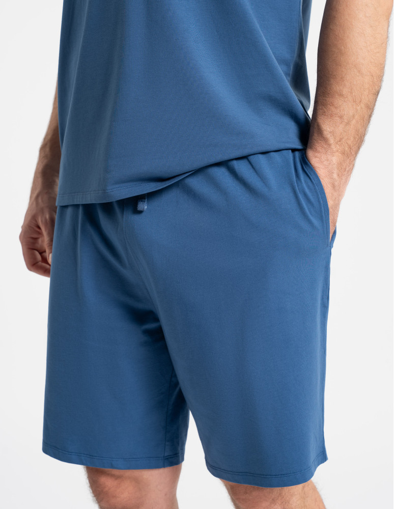 Piżamy z krótkim rękawem - Piżama męska bawełniana dwuczęściowa z nadrukiem GRANATOWY  - produkt moraj.pl 8