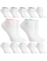 Bawełniane białe skarpetki stopki damskie 12-pak BIAŁY