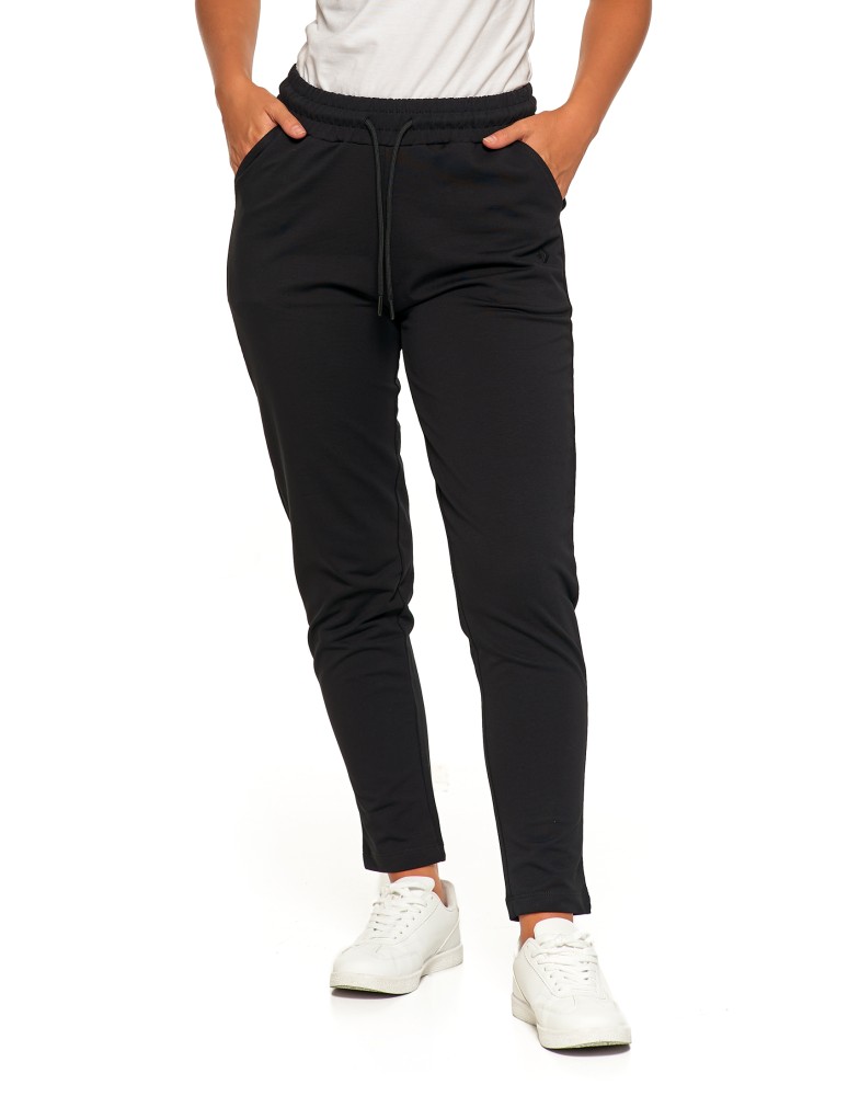 Spodnie damskie - Spodnie damskie dresowe z haftem CZARNY - produkt moraj.pl 2