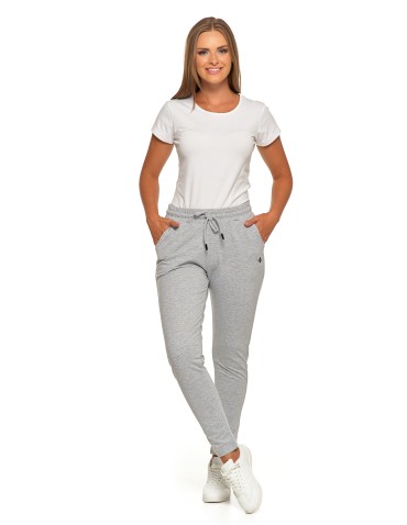 Spodnie damskie - Spodnie damskie dresowe z haftem SZARY - produkt 1