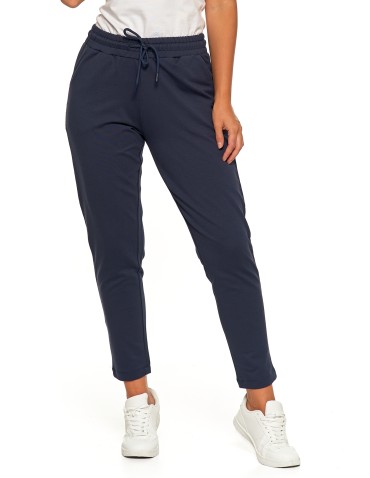 Spodnie damskie - Spodnie damskie dresowe z haftem GRANATOWY - produkt 6