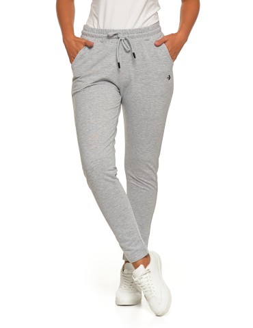 Spodnie damskie - Spodnie damskie dresowe z haftem SZARY - produkt 3