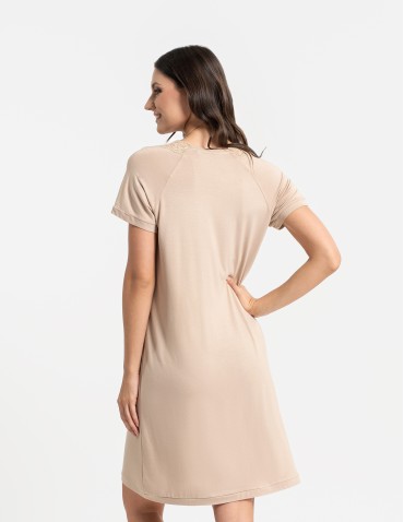 Koszula nocna damska z krótkim rękawem Plus Size z wiskozy bambusowej  - produkt 2