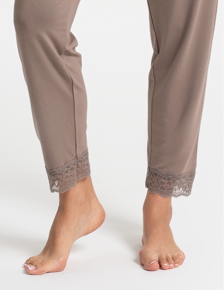 Piżamy z krótkim rękawem - Piżama damska z długimi spodniami Plus Size wiskoza bambusowa MOKKA - produkt moraj.pl 7