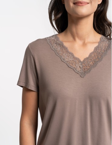 Piżamy z krótkim rękawem - Piżama damska z długimi spodniami wiskoza bambusowa MOKKA - produkt 8