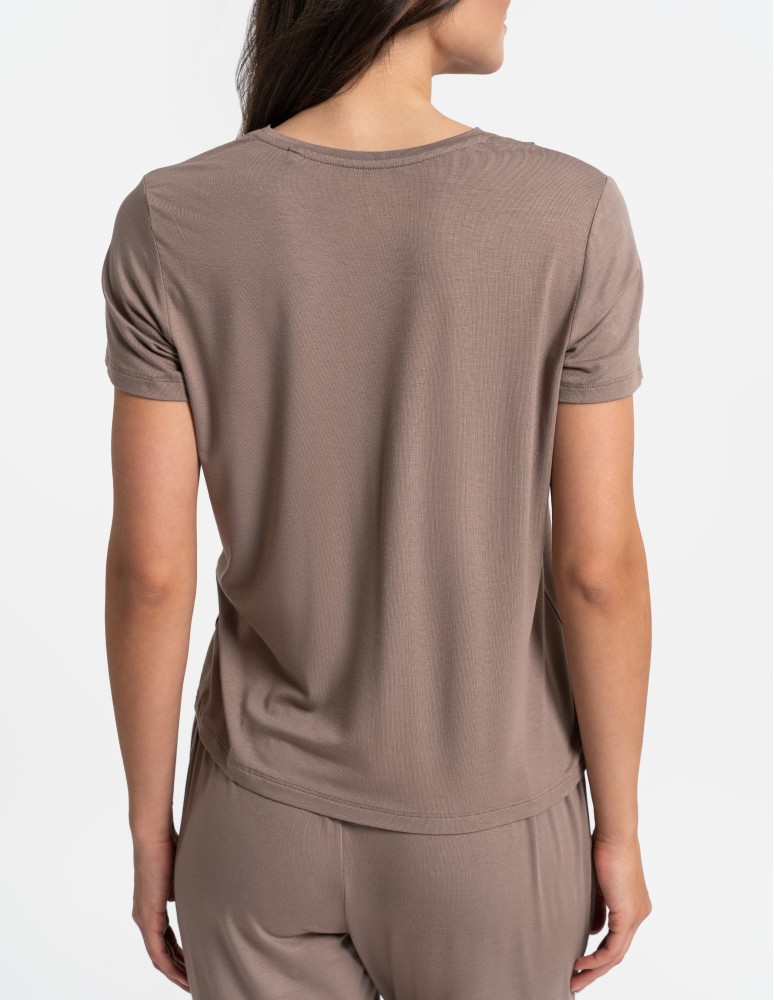 Piżamy z krótkim rękawem - Piżama damska z długimi spodniami wiskoza bambusowa MOKKA  - produkt moraj.pl 11