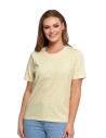 T-shirt damski bawełniany bez szwów bocznych ŻÓŁTY