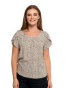 Bluzka damska z wiskozy wzorzysta ECRU