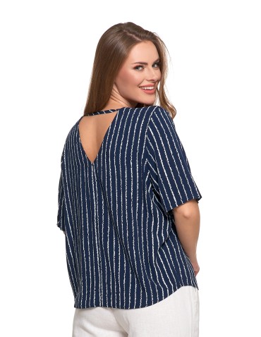 Bluzka damska z wiskozy z dekoltem w serek