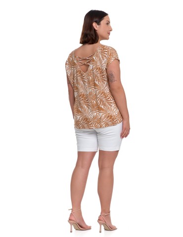 Bluzki i koszule - Bluzka damska wiskozowa z ozdobnym tyłem ŻÓŁTY - produkt 8