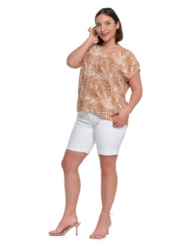 Bluzki i koszule - Bluzka damska wiskozowa z ozdobnym tyłem ŻÓŁTY - produkt 6