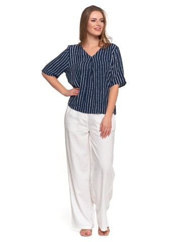 Bluzka damska z wiskozy z dekoltem w serek  - produkt 2