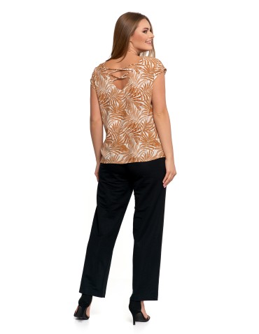 Bluzki i koszule - Bluzka damska wiskozowa z ozdobnym tyłem ŻÓŁTY - produkt 10