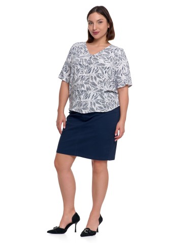 Bluzki i koszule - Bluzka damska z wiskozy z dekoltem w serek BIAŁY - produkt 3