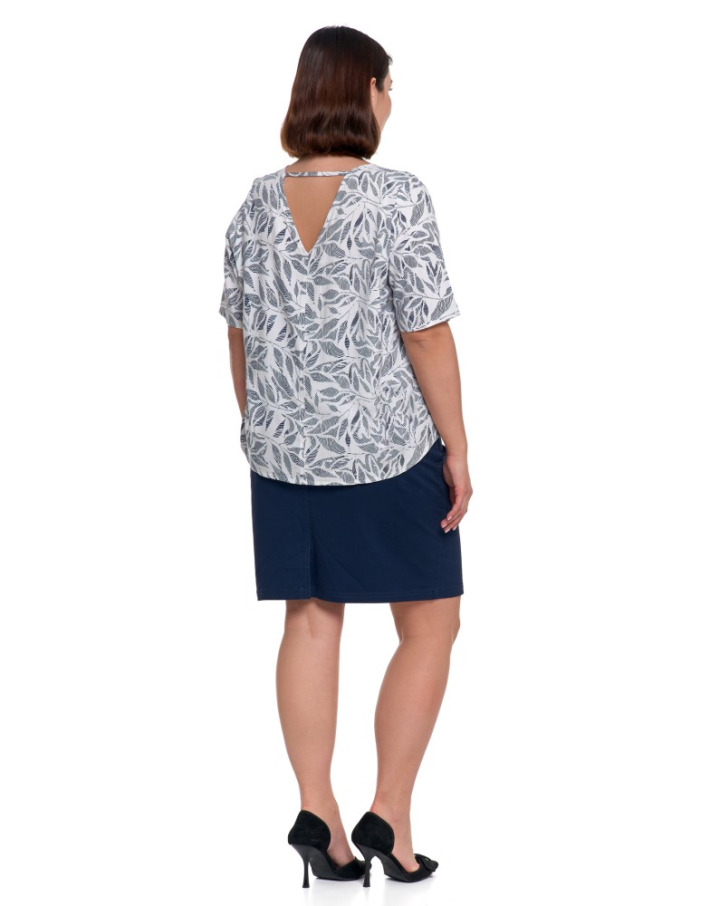 Bluzki i koszule - Bluzka damska z wiskozy z dekoltem w serek BIAŁY  - produkt moraj.pl 4