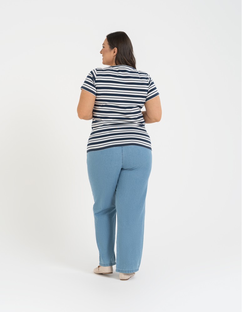 Koszulki z krótkim rękawem - T-shirt damski klasyczny w paski WZÓR 2  - produkt moraj.pl 7