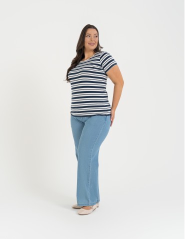 Koszulki z krótkim rękawem - T-shirt damski klasyczny w paski WZÓR 2 - produkt 6