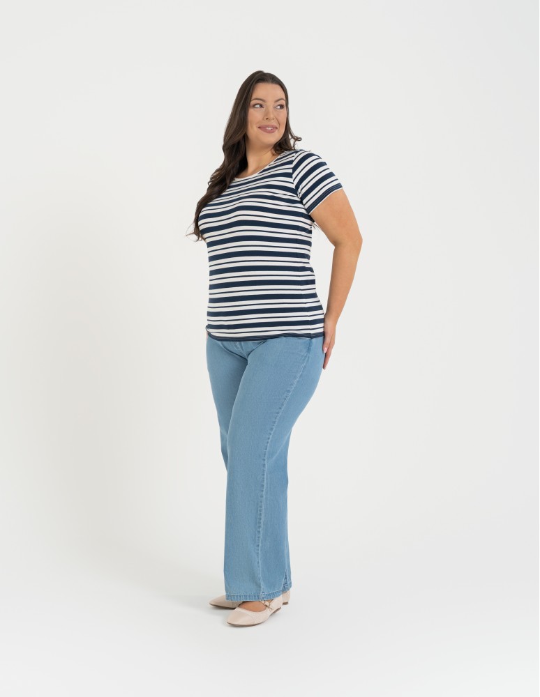 Koszulki z krótkim rękawem - T-shirt damski klasyczny w paski WZÓR 2  - produkt moraj.pl 6