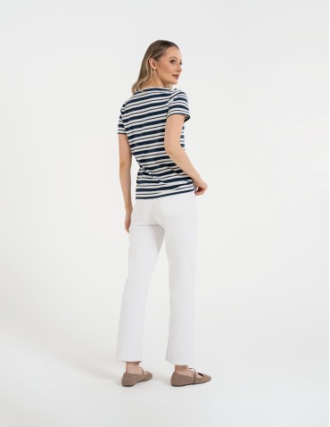 Koszulki z krótkim rękawem - T-shirt damski klasyczny w paski WZÓR 2 - produkt 4