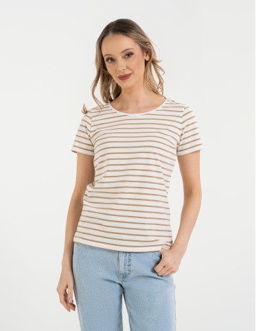 Koszulki z krótkim rękawem - T-shirt damski klasyczny w paski WZÓR 4 - produkt 1