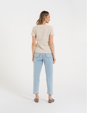 Koszulki z krótkim rękawem - T-shirt damski klasyczny w paski WZÓR 4 - produkt 3