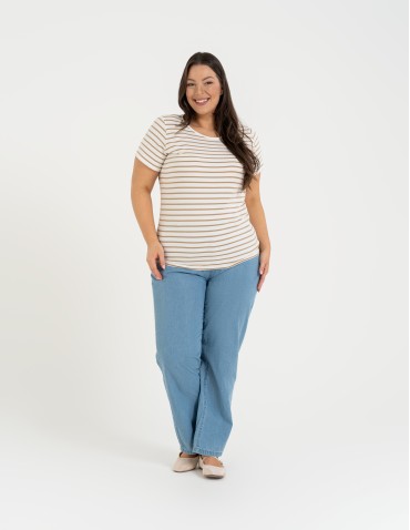 Koszulki z krótkim rękawem - T-shirt damski klasyczny w paski WZÓR 4 - produkt 4