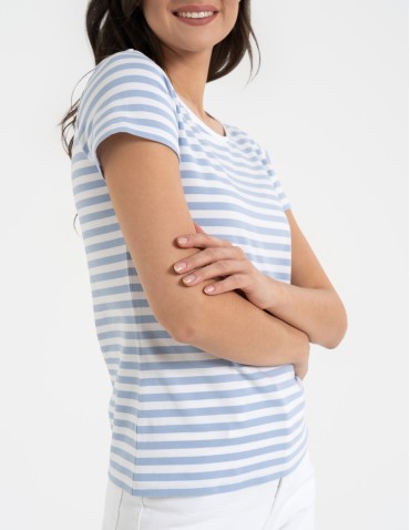 Koszulki z krótkim rękawem - T-shirt damski klasyczny w paski WZÓR 3 - produkt 2