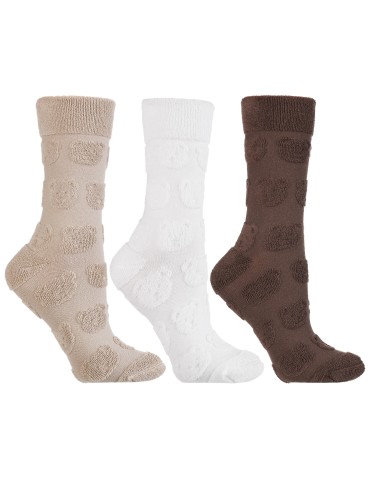 Ciepłe skarpety damskie długie typu frotte bawełniane 3-pak