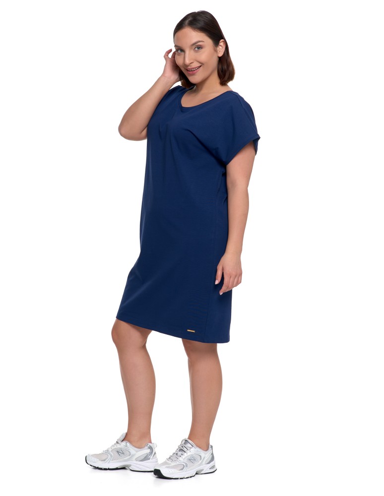 Sukienki dresowe - Sukienka damska bawełniana z ozdobnym tyłem CZARNY - produkt moraj.pl 1