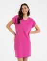 Sukienka damska bawełniana z ozdobnym tyłem RÓŻOWY