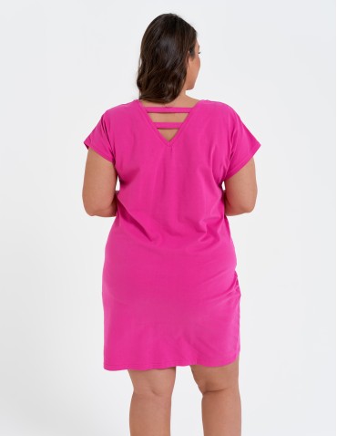 Sukienki dresowe - Sukienka damska bawełniana z ozdobnym tyłem CZARNY - produkt 14