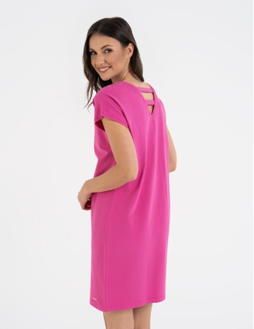 Sukienki dresowe - Sukienka damska bawełniana z ozdobnym tyłem CZARNY - produkt 9