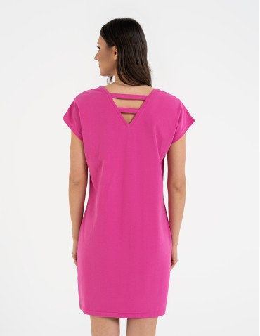 Sukienki dresowe - Sukienka damska bawełniana z ozdobnym tyłem CZARNY - produkt 12