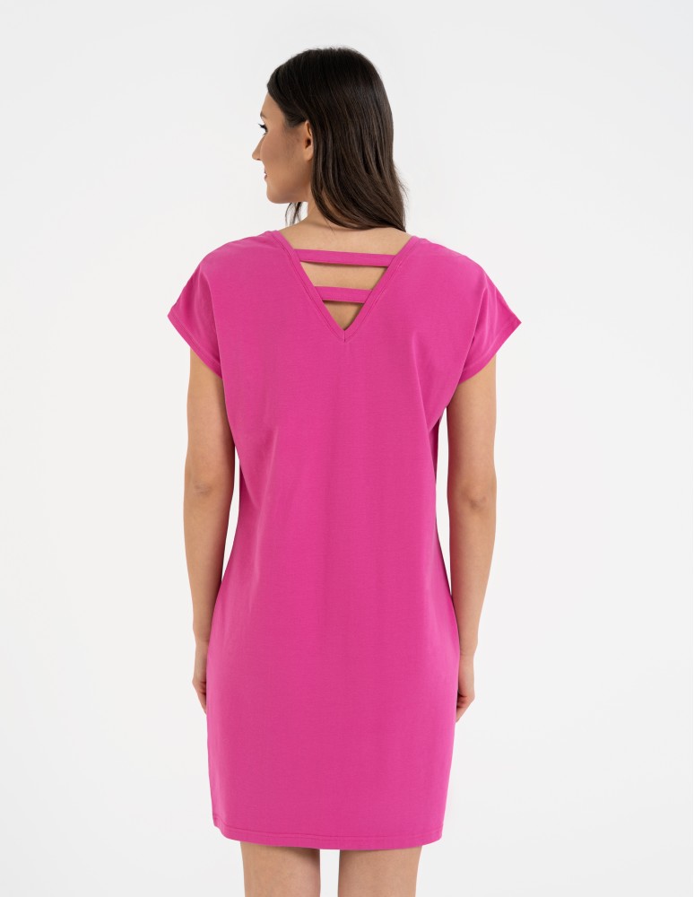 Sukienki dresowe - Sukienka damska bawełniana z ozdobnym tyłem CZARNY  - produkt moraj.pl 12