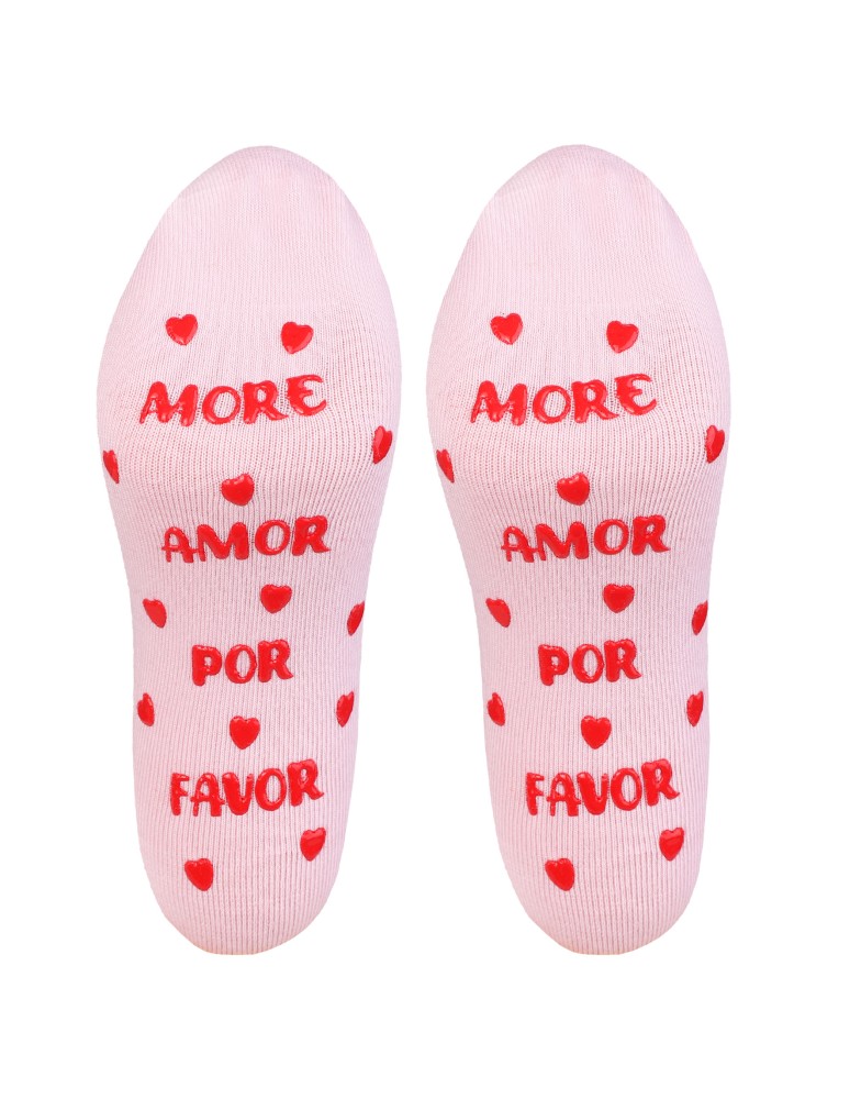 Stopki klasyczne - Skarpetki stopki damskie z napisami ABS RÓŻOWY - produkt moraj.pl 1