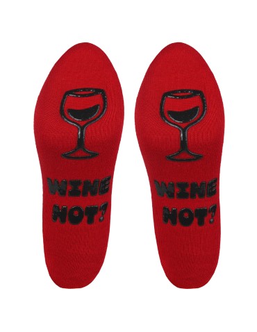 Stopki klasyczne - Skarpetki stopki damskie z napisami ABS CZERWONY - produkt 1