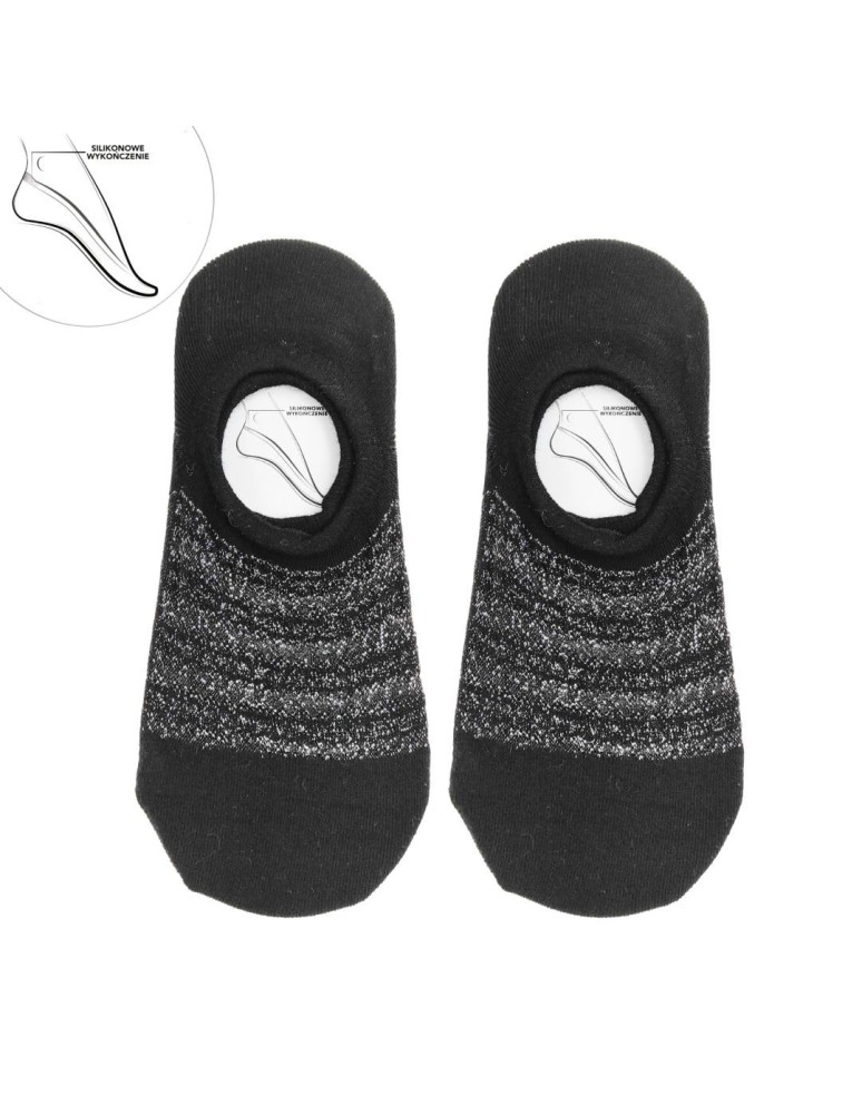 Niskie stopki - Skarpetki niskie stopki damskie z błyszczącą koronką 3-pak WIELOKOLOROWY - produkt moraj.pl 4