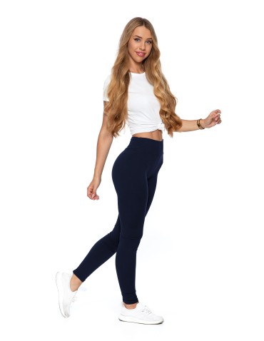 Legginsy damskie - Klasyczne legginsy damskie z wysokim stanem CZARNY - produkt 26