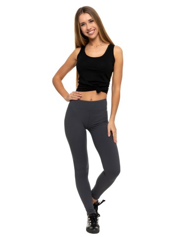 Legginsy damskie - Klasyczne legginsy damskie z wysokim stanem CZARNY - produkt 39
