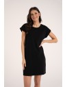 Sukienka damska bawełniana z ozdobnym tyłem CZARNY